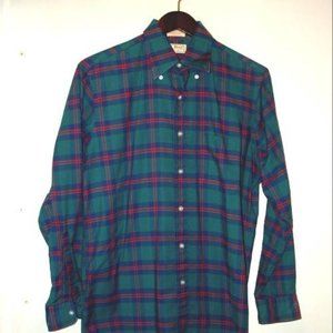 LL Bean 60% cotton single needle tailoring  men  dress shirt M 15 1/2 33